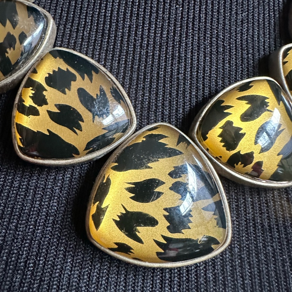 Sale Leopard Print Statement Necklace - image 2